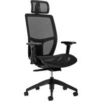 Format+ High-Back Weight-Sensing Synchro-Tilter with Headrest, Mesh, Black, 300 lbs. Capacity WestPier