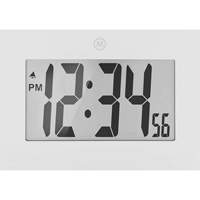 Large Frame Clock, Digital, Battery Operated, 9" W x 1" D x 6.5" H, White WestPier
