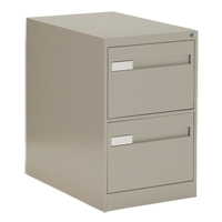 Vertical Filing Cabinet with Recessed Drawer Handles, 2 Drawers, 18.15" W x 26.56" D x 29" H, Beige OTE613 | WestPier