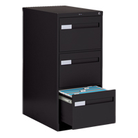Vertical Filing Cabinet with Recessed Drawer Handles, 3 Drawers, 18.15" W x 26.56" D x 40" H, Black WestPier