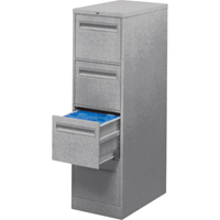 Vertical Filing Cabinet with Recessed Drawer Handles, 3 Drawers, 18.15" W x 26.56" D x 40" H, Grey OTE619 | WestPier