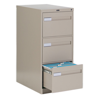 Vertical Filing Cabinet with Recessed Drawer Handles, 3 Drawers, 18.15" W x 26.56" D x 40" H, Beige OTE620 | WestPier