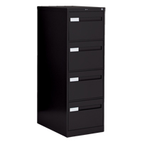Vertical Filing Cabinet with Recessed Drawer Handles, 4 Drawers, 18.15" W x 26.56" D x 52" H, Black OTE624 | WestPier