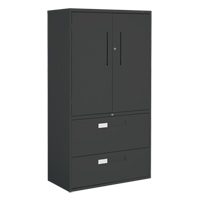 Multi-Stor Cabinet, Steel, 3 Shelves, 65-1/4" H x 36" W x 18" D, Black OTE783 | WestPier