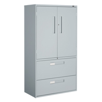 Multi-Stor Cabinet, Steel, 3 Shelves, 65-1/4" H x 36" W x 18" D, Grey OTE784 | WestPier