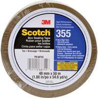 Scotch&reg; 355 Box Sealing Tape, Hot Melt Adhesive, 3.4 mils, 48 mm (1-22/25") x 50 m (164') WestPier