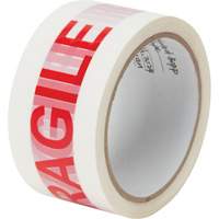 "Fragile" Box Sealing Tape, Hot Melt Adhesive, 2 mils, 48 mm (2") x 100 m (328') WestPier