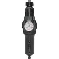 Filtre/r&eacute;gulateur drain manuel avec bol en m&eacute;tal et manom&egrave;tre Modulair 400, 1/2" NPT, 200 psi, Capacit&eacute; de 9,1 oz liq. WestPier