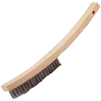 Brosse &agrave; main &agrave; r&eacute;curer &agrave; manche courb&eacute;, Acier inoxydable, 4 x 20 rangs de fils, Longueur 17" WestPier