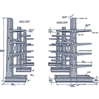 Cantilever Column, Single Sided, 4" W x 10' H WestPier