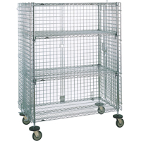 Security Carts, Chrome Plated, 21-1/2" x 68-1/2 x 38-1/2", 500 lbs. Capacity RL408 | WestPier