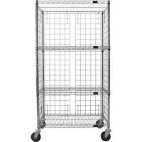 Enclosed Wire Shelf Cart, Chrome Plated, 48" x 69" x 24", 800 lbs. Capacity RN563 | WestPier