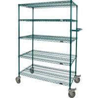 Wire Shelf Push Cart, Epoxy Finish, 60" x 69" x 24", 600 lbs. Capacity RN803 | WestPier
