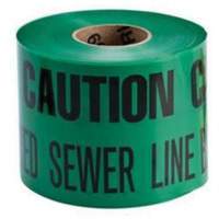 "Buried Sewer Line" Identoline&reg; Underground Warning Tape, 6" W x 1000' L, Black on Green WestPier