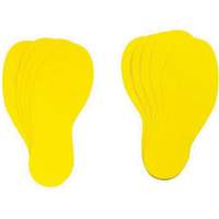 &eacute;tiquettes pour marquage des planchers, Empreinte de pas, 12" lo x 3,75" la, Jaune, Vinyle WestPier