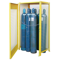 Gas Cylinder Cabinets, 10 Cylinder Capacity, 44" W x 30" D x 74" H, Yellow SAF837 | WestPier