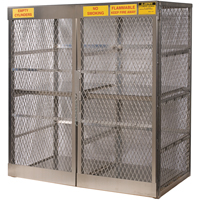Aluminum LPG Cylinder Locker Storage, 16 Cylinder Capacity, 60" W x 32" D x 65" H, Silver SAI575 | WestPier