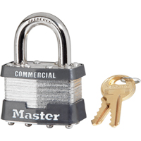 Laminated Padlock, Silver, Keyed Alike, Laminated Steel, 1-3/4" Width WestPier