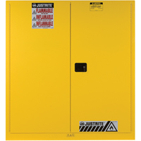 Sure-Grip&reg; EX Vertical Drum Storage Cabinets, 60 US gal. Cap., 2 Drums, Yellow WestPier