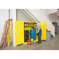 Sure-Grip&reg; EX Vertical Drum Storage Cabinets, 110 US gal. Cap., 2 Drums, Yellow WestPier