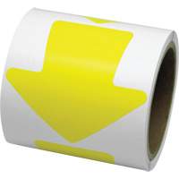 D&eacute;calcomanie en couleur pour le marquage des planchers, Fl&egrave;che, 4" lo x 4" la, Jaune, Vinyle WestPier