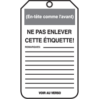 Lockout Tags, Cardstock, 3-1/8" W x 5-7/8" H, French WestPier