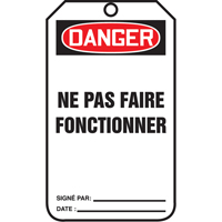 Lockout Tags, Cardstock, 3-1/8" W x 5-7/8" H, French WestPier