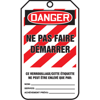 Lockout Tags, Cardstock, 3-1/8" W x 5-7/8" H, French WestPier