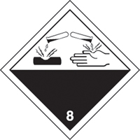 TDG Shipping Labels, Class 8, Corrosives, Paper WestPier