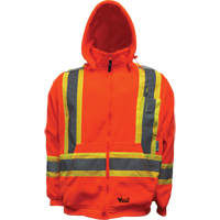 Safety Fleece Hoodie, Fleece/Polyester, Small, Orange WestPier