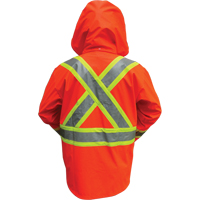 Hi-Vis FR/PU Safety Rain Jackets, Small, High Visibility Orange WestPier