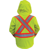 Hi-Vis FR/PU Safety Rain Jackets, Small, High Visibility Lime-Yellow WestPier