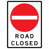 "Road Closed" Roll-Up Traffic Sign, 36" x 48", Vinyl, English with Pictogram WestPier