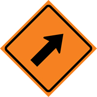 Right Diagonal Arrow Roll-Up Traffic Sign, 36" x 36", Vinyl, Pictogram WestPier