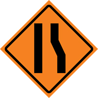 Merge Left Roll-Up Traffic Sign, 36" x 36", Vinyl, Pictogram WestPier