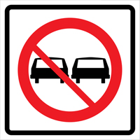 No Passing Roll-Up Traffic Sign, 29-1/2" x 29-1/2", Vinyl, Pictogram WestPier