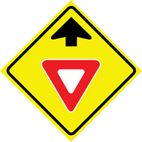 "Yield Ahead" Roll-Up Traffic Sign, 36" x 36", Vinyl, Pictogram WestPier