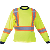 Safety Long Sleeve Shirt, Polyester, Medium, High Visibility Lime-Yellow WestPier
