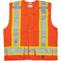 Surveyor Safety Vest, High Visibility Orange, Small, Polyester WestPier