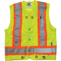 Surveyor Safety Vest, High Visibility Lime-Yellow, Small, Polyester WestPier