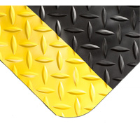 Tapis Smart No 497, Losange, 4' x 10' x 1", Noir/Jaune, PVC/Ur&eacute;thane WestPier