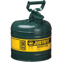 Bidons s&eacute;curitaires, Type I, Acier, 2 gal. US, Vert, Homologu&eacute; FM/List&eacute; UL/ULC WestPier