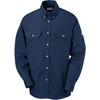 Flame-Resistant Cool Touch&reg; 2 Button Front Deluxe Shirts, Small, Navy Blue WestPier