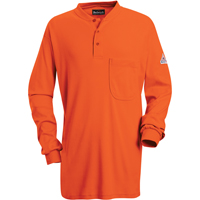Flame-Resistant Long Sleeve Tagless Henley Shirts, Small, Orange WestPier