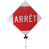 "Arrêt" Pole Sign, 24" x 24", Aluminum, French SED885 | WestPier