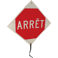 "Arrêt" Rolled-Up Traffic Sign, 24" x 24", Vinyl, French SED895 | WestPier