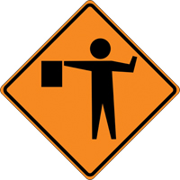 Panneau de construction enroulable - Tilt-Adjust signaleur, 36" x 36", Vinyle, Pictogramme WestPier