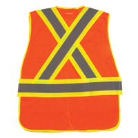 CSA Compliant High Visibility Surveyor Vest, High Visibility Orange, Medium, Polyester, CSA Z96 Class 2 - Level 2 SEF101 | WestPier