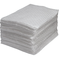Premium Fine Fiber Sorbent Pads, Oil Only, 15" x 17", 25 gal. Absorbancy WestPier