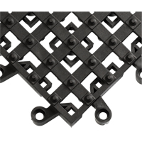 ErgoDeck&reg; Matting With Integrated No-Slip Cleats No. 553, PVC, 1-1/2' W x 1-1/2' L, 7/8" Thick, Black WestPier